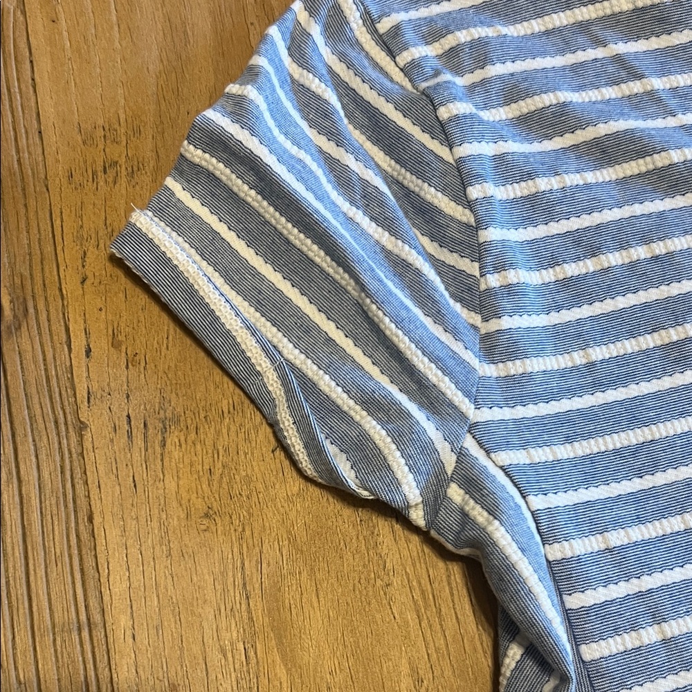 LOFT Women's Casual Blue and White Striped Dress - Picture 5 of 5